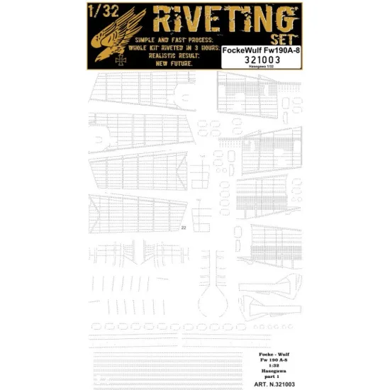 Hgw 321003 1/32 Riveting Sets For Focke-wulf Fw 190a-8 For Hasegawa