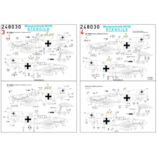 Hgw 481030 1/48 Bf109g-6 Riveting Set, Stencils, Seatbelts For Tamiya
