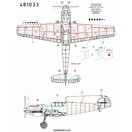 Hgw 481033 1/48 Messerschmitt Bf109 E-3 /4 /7 / Trop For Tamiya