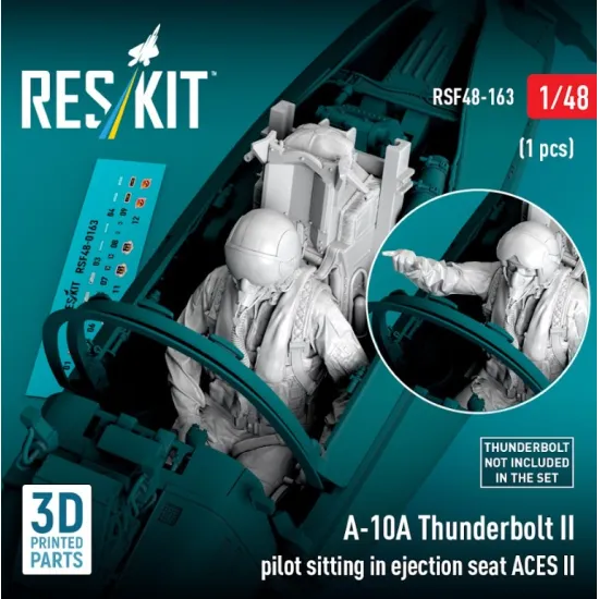 Reskit Rsf48-0163 1/48 A-10a Thunderbolt Ii Pilot Sitting In Ejection Seat Aces Ii 1 Pcs 3d Printed