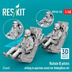 Reskit Rsf48-0165 1/48 Rafale B Pilots Sitting In Ejection Seats For Hobbyboss Kit 2 Pcs 3d Printed