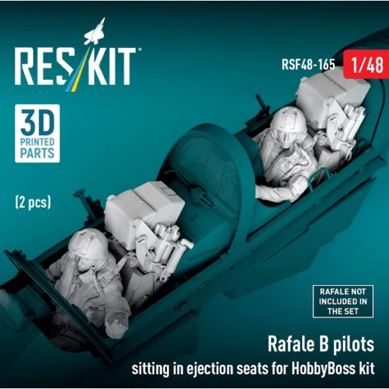 Reskit Rsf48-0165 1/48 Rafale B Pilots Sitting In Ejection Seats For Hobbyboss Kit 2 Pcs 3d Printed