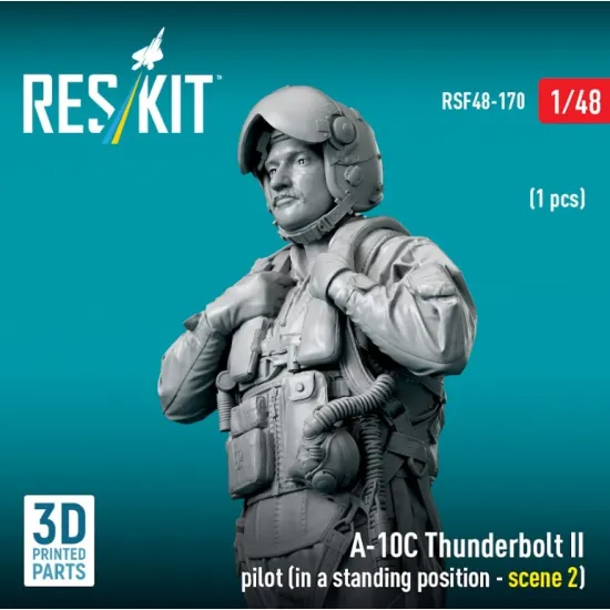 Reskit Rsf48-0170 1/48 A-10c Thunderbolt Ii Pilot In A Standing Position - Scene 2 1pcs 3d Printed