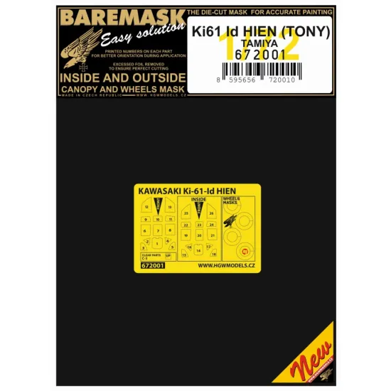 Hgw 672001 1/72 Masks For Ki-61-id Hien Tony For Tamiya