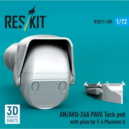 Reskit Rsu72-0205 1/72 An/Avq-26a Pave Tack Pod With Pilon For F-4 Phantom Ii 3d Printed