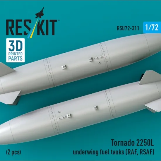Reskit Rsu72-0311 1/72 Tornado 2250l Underwing Fuel Tanks Raf Rsaf 2 Pcs 3d Printed