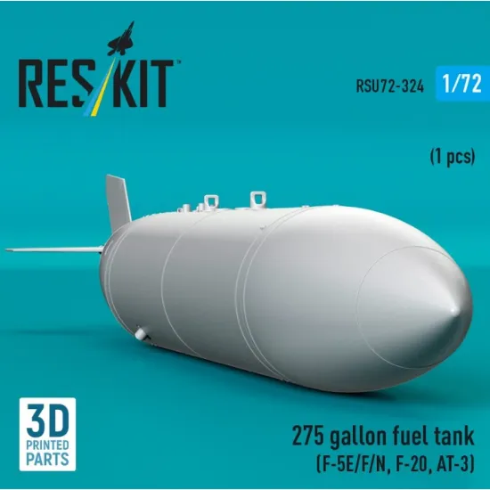 Reskit Rsu72-0324 1/72 275 Gallon Fuel Tank F-5e/F/N F-20 At-3 1 Pcs 3d Printed