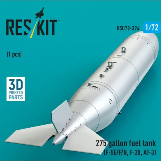 Reskit Rsu72-0324 1/72 275 Gallon Fuel Tank F-5e/F/N F-20 At-3 1 Pcs 3d Printed