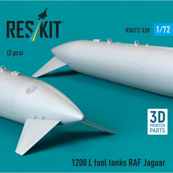 Reskit Rsu72-0328 1/72 1200 L Fuel Tanks Raf Jaguar 2 Pcs 3d Printed