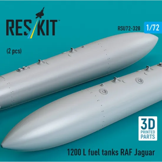 Reskit Rsu72-0328 1/72 1200 L Fuel Tanks Raf Jaguar 2 Pcs 3d Printed