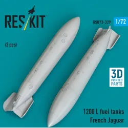 Reskit Rsu72-0329 1/72 1200 L Fuel Tanks French Jaguar 2 Pcs 3d Printed