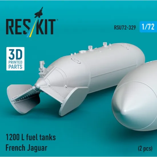 Reskit Rsu72-0329 1/72 1200 L Fuel Tanks French Jaguar 2 Pcs 3d Printed