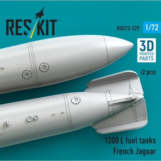 Reskit Rsu72-0329 1/72 1200 L Fuel Tanks French Jaguar 2 Pcs 3d Printed