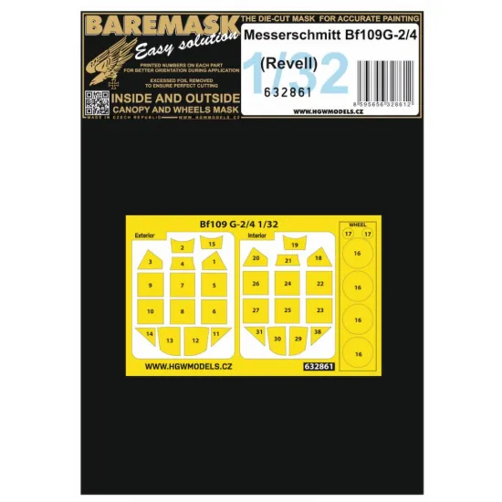 Hgw 632861 1/32 Masks For Messerschmitt Bf109g-2/4 For Revell