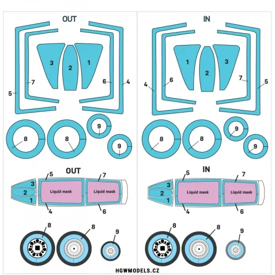 Hgw 648401 1/48 Masks For F-14d Super Tomcat For Amk