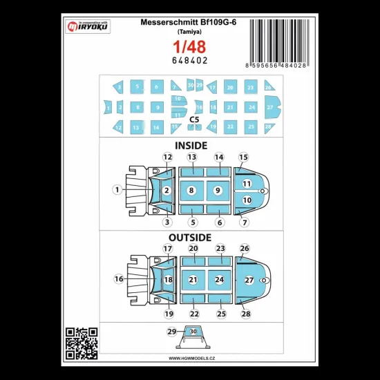Hgw 648402 1/48 Masks For Messerschmitt Bf109g-6 For Tamiya