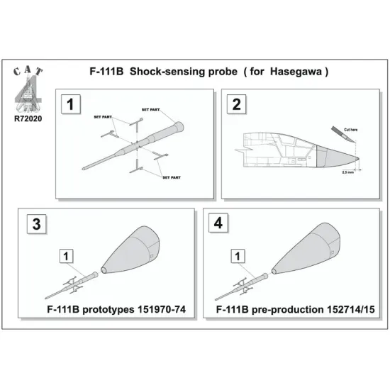 Cat4-r72020 1/72 F-111b Shock-sensing Probe For Hasegawa Accessories Kit