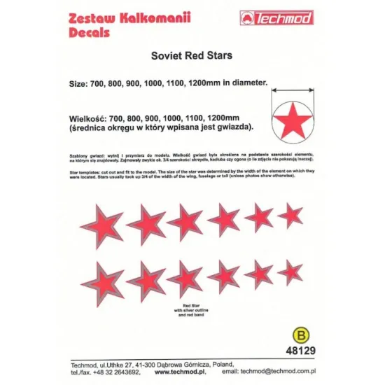 Techmod 48129 1/48 Decal For Soviet Red Stars Ww Ii Part Iii