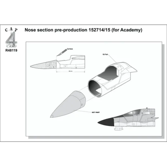 Cat4-r48119 1/48 F-111b Nose Section Pre-production 152714/15 For Academy