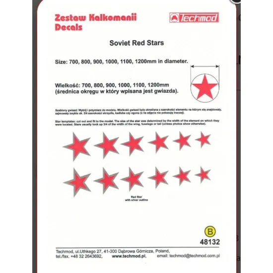 Techmod 48132 1/48 Decal For Soviet Red Stars Ww Ii Part Iv