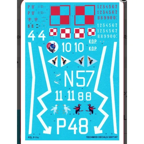 Techmod 32071 1/32 Decal For Pzl P-11c
