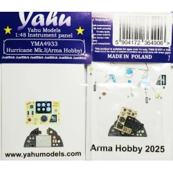 Yahu Model Yma4933 1/48 Instrument Panel For Hurricane Mk I Arma