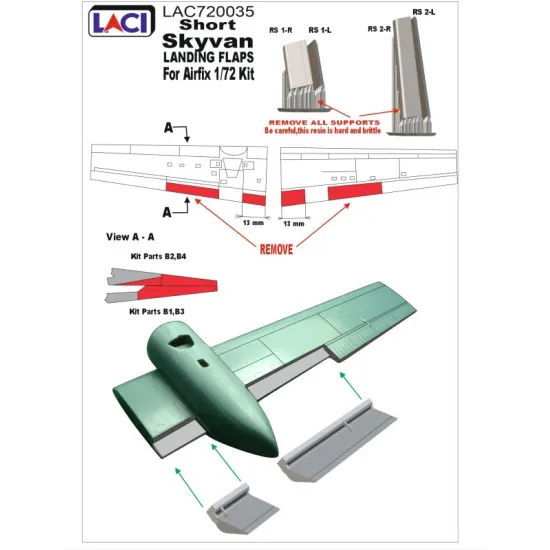 Laci 720036 1/72 Percival Pembroke Landing Flaps For Sh Kit