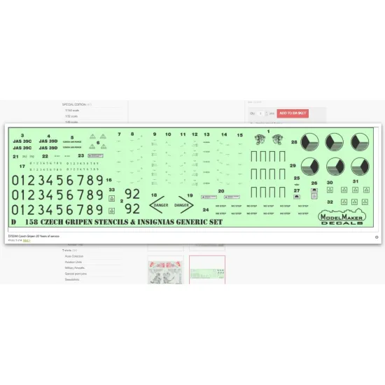 Model Maker D72244 1/72 Czech Gripen 20 Years Of Service