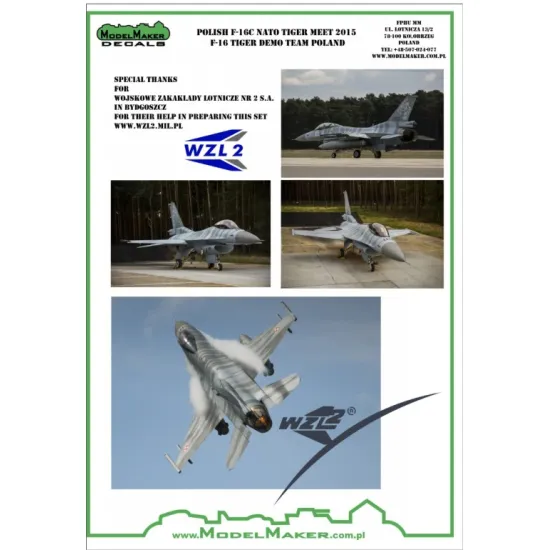 Model Maker D72061a 1/72 Polish F-16c Nato Tiger Meet 2015 - F-16 Tiger Demo Team Poland