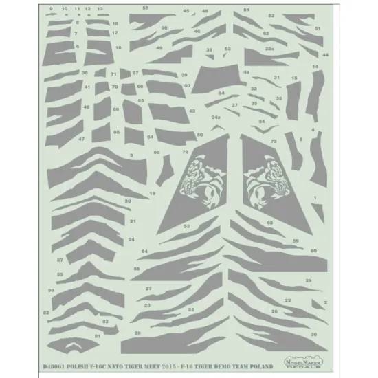 Model Maker D72061a 1/72 Polish F-16c Nato Tiger Meet 2015 - F-16 Tiger Demo Team Poland