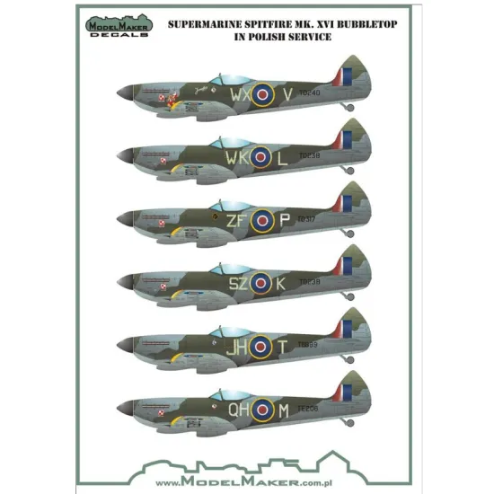 Model Maker D72066 1/72 Supermarine Spitfire Mk Xvi Bubbletop In Polish Service