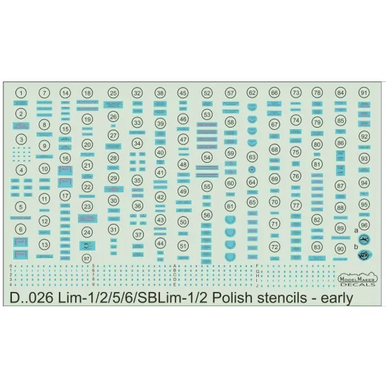 Model Maker D32026 1/32 Lim-1/2/5/6/Sblim1/2 Polish Stencils - Early