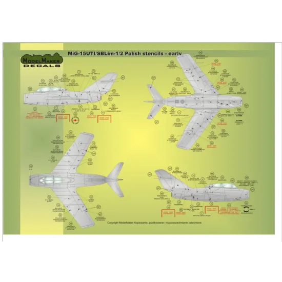 Model Maker D32026 1/32 Lim-1/2/5/6/Sblim1/2 Polish Stencils - Early