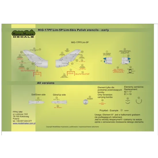 Model Maker D32026 1/32 Lim-1/2/5/6/Sblim1/2 Polish Stencils - Early