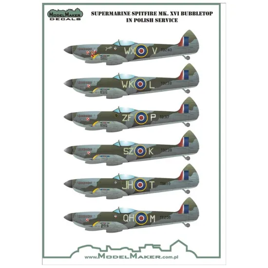 Model Maker D48066 1/48 Supermarine Spitfire Mk Xvi Bubbletop In Polish Service