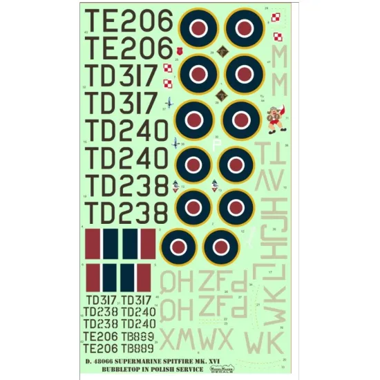 Model Maker D48066 1/48 Supermarine Spitfire Mk Xvi Bubbletop In Polish Service