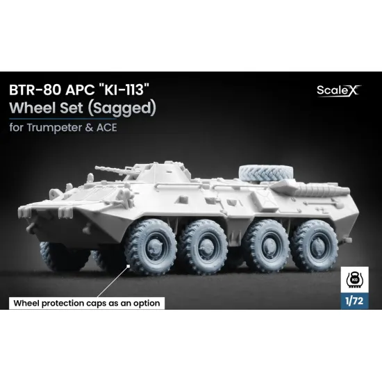 Scalex Wm-72013s 1/72 Btr-80 Apc Sagged Wheel Set Ki-113 Trumpeter Ace