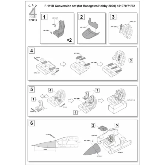 Cat4-r72016 1/72 F-111b Conversion Set For Hasegawa/Hobby2000 151970/71/72