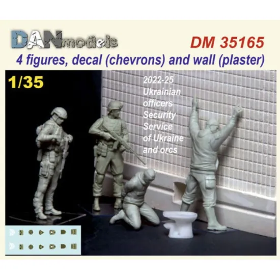 Dan Models 35165 1/35 2022-25 Ukrainian Officers Security Service Of Ukraine And Orcs 4 Figures Decal Chevrons And Wall Plaster