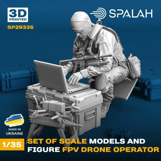 Spalah 29335 1/35 Set Of Scale Models And Figure Fpv Drone Operator