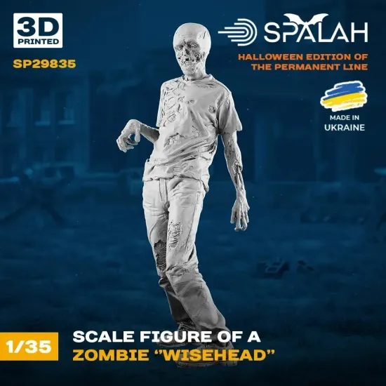 Spalah 29835 1/35 Figure Zombie Wisehead 3d Printed Resin Model Kit