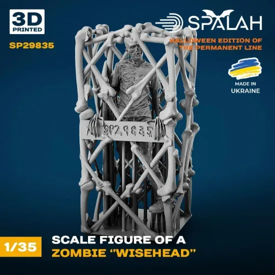 Spalah 29835 1/35 Figure Zombie Wisehead 3d Printed Resin Model Kit