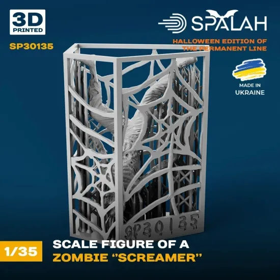 Spalah 30135 1/35 Figure Zombie Screamer 3d Printed Resin Model Kit
