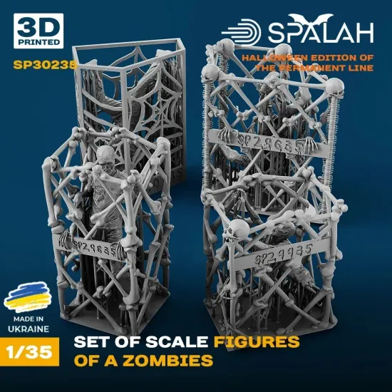 Spalah 30235 1/35 Set Of Figures Zombies 4 Figures 3d Printed Resin Model Kit