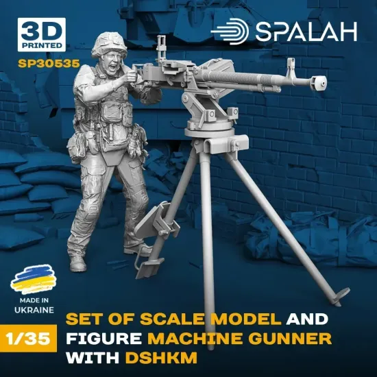 Spalah 30535 1/35 Machine Gunner With Dshkm Machine Gun 3d Printed Resin Kit