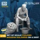 Spalah 30735 1/35 Set Of Figures Modern Soldiers On A Rest 3d Printed Resin Kit