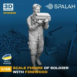 Spalah 30835 1/35 Figure Soldier With Firewood 3d Printed Resin Kit