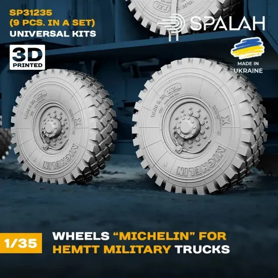 Spalah 31235 1/35 Wheels Michelin For Military Trucks Hemtt 9 Pcs 3d Resin Kit