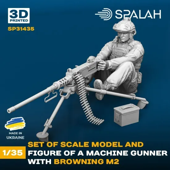 Spalah 31435 1/35 Machine Gunner With Browning M2 Machine Gun 3d Resin Kit