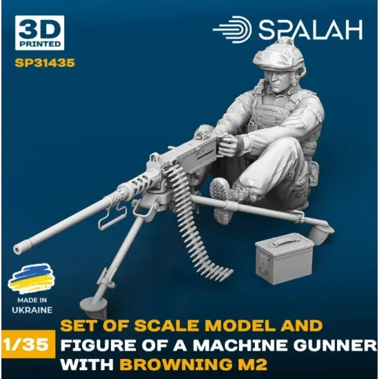 Spalah 31435 1/35 Machine Gunner With Browning M2 Machine Gun 3d Resin Kit